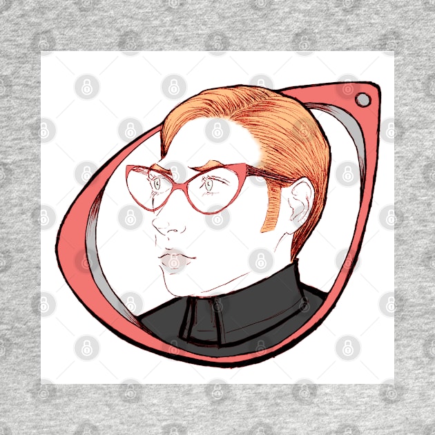 Hux in cat eye glasses by RekaFodor